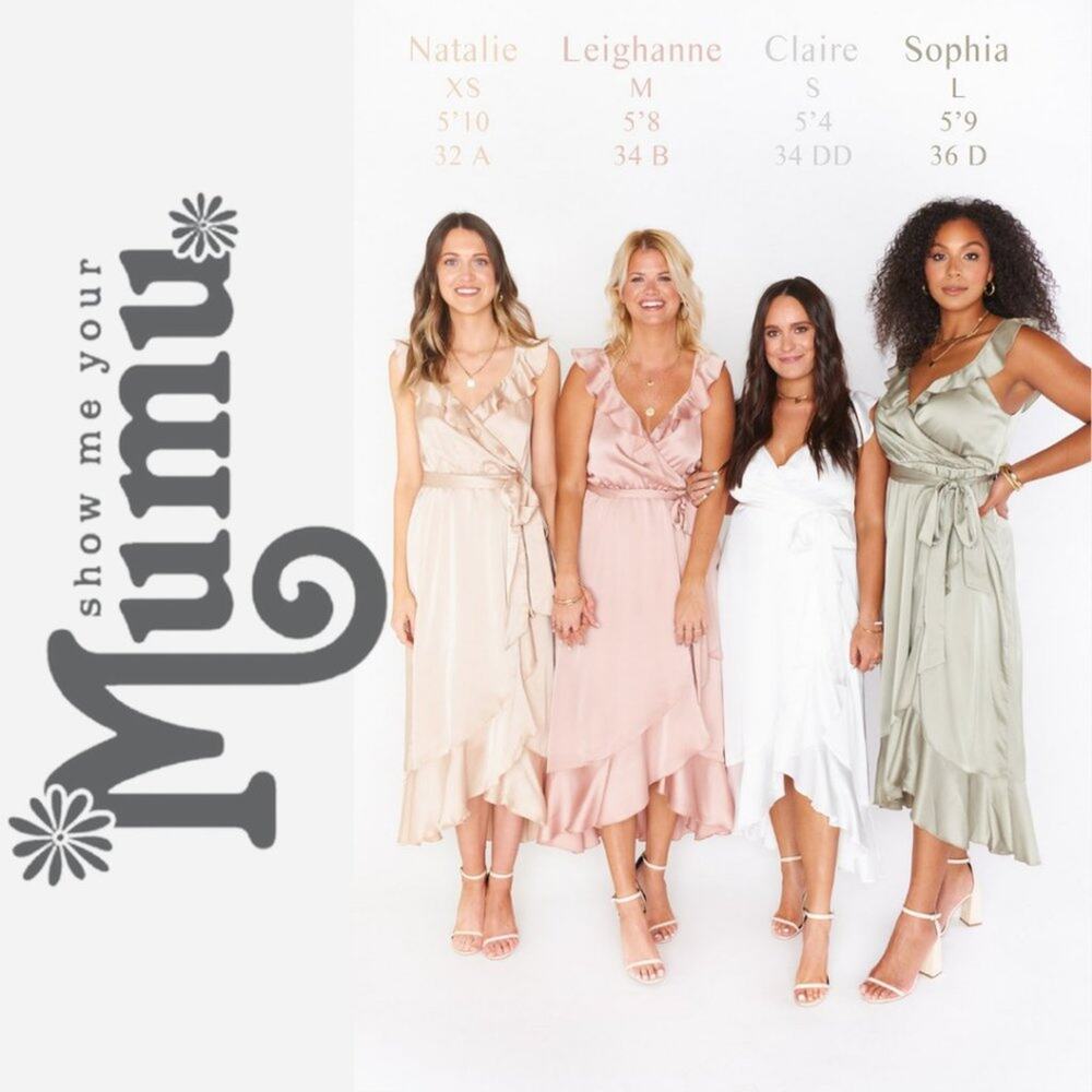 Show Me Your Mumu Samantha Ruffle Wrap Silver Luxe Satin Sz S - Picture 3 of 5